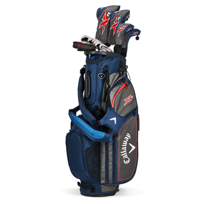 Callaway Men’s XR Packaged Set Drvr/3W/4H/5H/6-9/PW/SW/Putter/Bag Graphite/Steel Blue Grey Regular Right