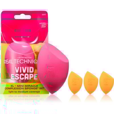 Real Techniques Vivid Escape Complexion Perfection Sponge set Make-up Set