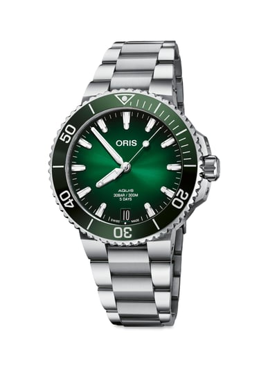 Oris Aquis Date Cal 400 Green Dial Watch