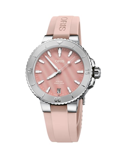 Oris Women's Aquis Date Stainless Steel Diver's Watch/36.5MM - Pink