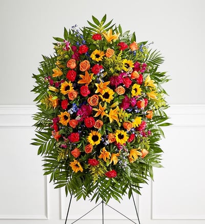 1-800-Flowers Flower Delivery Vibrant Funeral Standing Spray Large