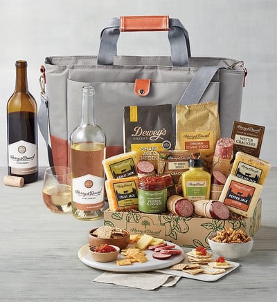 Meat And Cheese Picnic Tote Set With Wine, Gourmet Assorted Foods by Harry & David