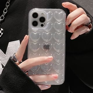 Heart Transparent Phone Case - iPhone 16 Pro Max / 16 Pro / 16 Plus / 16 / iPhone 15 Pro Max / 15 Pro / 15 Plus / 15 / 14 Pro Max / 14 Pro / 14 Max / 14 / 13 Pro Max / 13 Pro / 13 / 13 mini / 12 Pro Max / 12 Pro / 12 / 12 mini