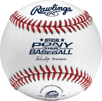 Rawlings RPLB 14U Pony League Baseball, Cork