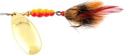 Mepps Dressed Aglia Spinner, Gold/Brown Tail