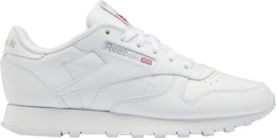Reebok Women's Classic Leather Running Shoes, Size 7, Wht/Wht/Grey
