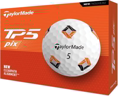 TaylorMade TP5 PIX 2024 White Golf Balls - 12 Pack