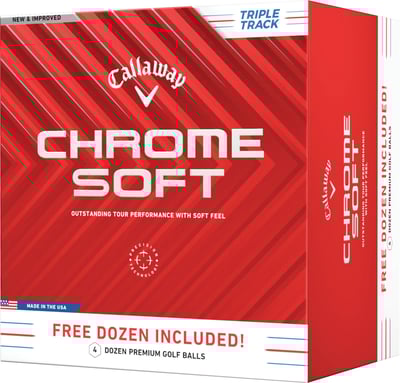 Callaway 2024 Chrome Soft Triple Track 36-Ball Pack w/Free Dozen #1-#4 36-Ball Pack w/Free Dozen White