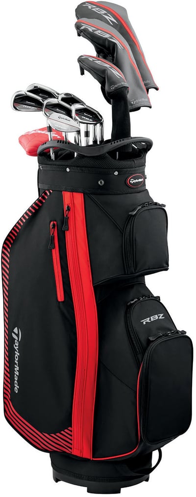 TaylorMade Men’s RBZ Speedlite 2 Complete Golf Set DR, 3W, 4R, 6-PW, SW, PT, Cart Bag Graphite/Steel Black/Red Regular Right