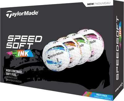 TaylorMade Speed Soft INK NFL Golf Balls #1-#4 12-Ball Pack Green Bay Packers White