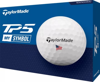 TaylorMade 2024 TP5 MySymbol USA Golf Balls, Men's, White