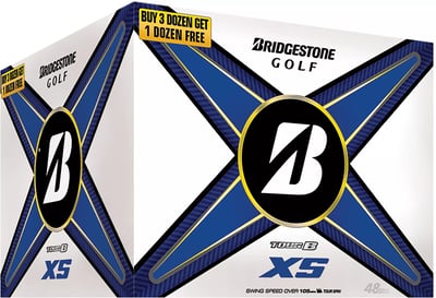 Bridgestone 2024 Tour B XS Quadfecta Golf Balls - 4 Dozen, Men's, White