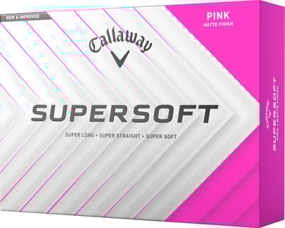 Callaway 2025 SuperSoft Matte Golf Ball #1-#4 12-Ball Pack Pink