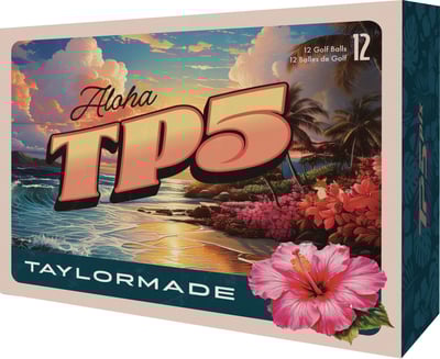 TaylorMade 2024 TP5 Island Time Golf Balls, Men’s, White