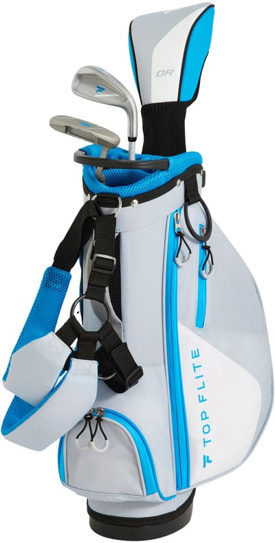 Top Flite Kids’ 5-Piece Complete Set (Height 45″ & Under/Ages 2-4), Left Hand, Blue/Grey