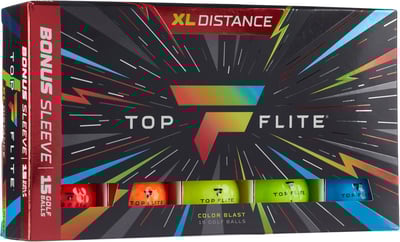 Top Flite XL Distance Golf Balls – 15 Pack, Men’s, Color Blast