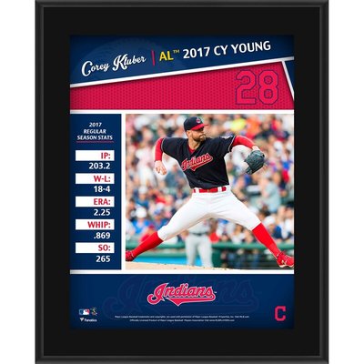 Fanatics Authentic Corey Kluber Cleveland Indians 10.5" x 13" 2017 AL Cy Young Sublimated Plaque
