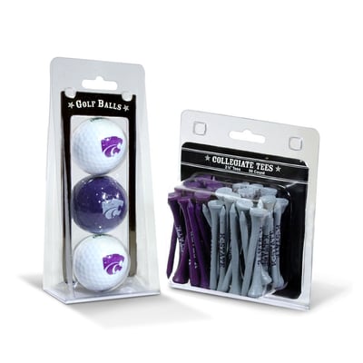 Team Golf Kansas State Wildcats 3-Golf Ball & 50-Golf Tee Set