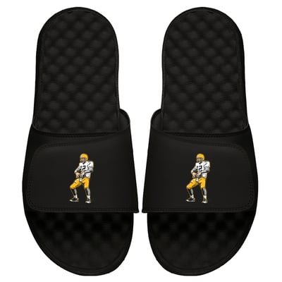 Youth ISlide x BreakingT Aaron Rodgers Black NFLPA Touchdown Slide Sandals