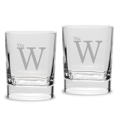 Jardine Mississippi University for Women Owls 11.75oz. Two-Piece Luigi Bormioli Square Double Old Fashion Glasses Set