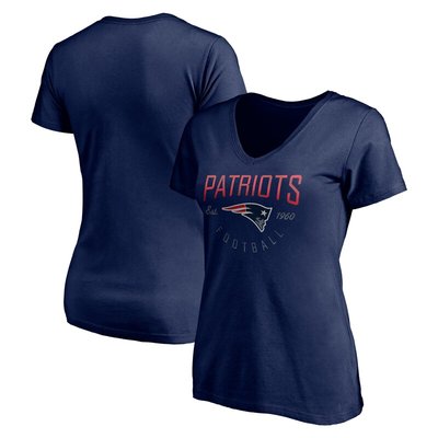 Fanatics MTO Label Women's Navy New England Patriots Live For It V-Neck T-Shirt