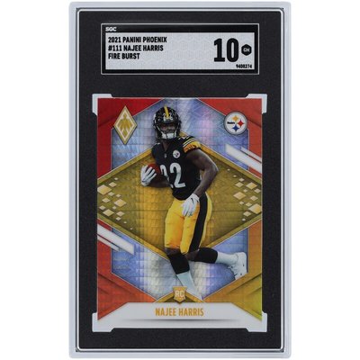 Panini America Najee Harris Pittsburgh Steelers 2021 Panini Phoenix Fire Burst #111 SGC Authenticated 10 Rookie Card