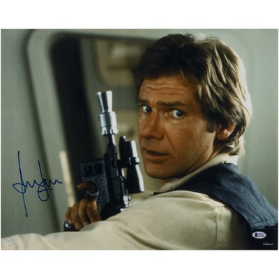 Fanatics Authentic Harrison Ford The Empire Strikes Back Autographed 16" x 20" Holding a Gun Photograph - BAS