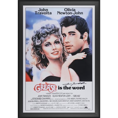 Fanatics Authentic John Travolta Grease Autographed Framed 27" x 40" Movie Poster - BAS