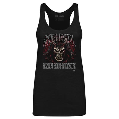 Women's 500 Level Heather Black The Undertaker Big Evil Pain Sin-Dicate Tri-Blend Tank Top