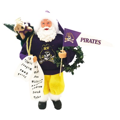 Santa's Workshop ECU Pirates 12" Proud Santa