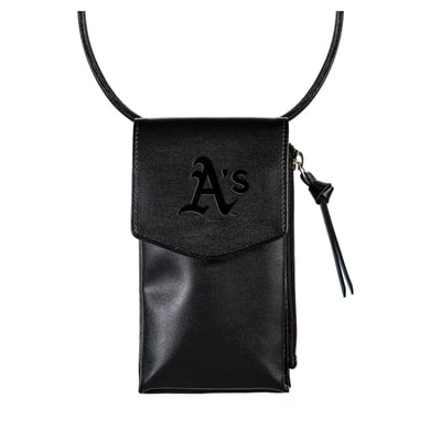 Evergreen Enterprises Black Athletics Hybrid Leather Crossbody Cell Phone Wallet