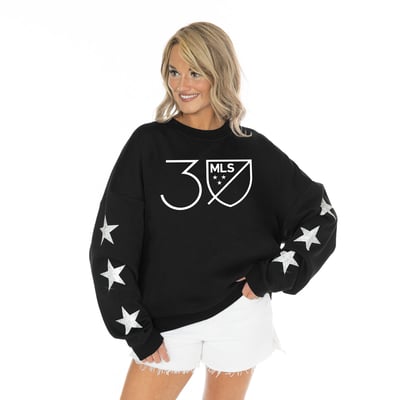 Women's Gameday Couture Black MLS 30th Anniversary Fleece Pullover Sweatshirt
