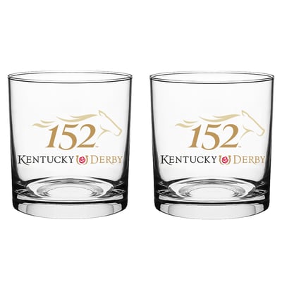 Atlantic Group Distribution 152nd Kentucky Derby Two-Piece 10oz. Rocks Glass Set