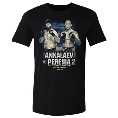 Men's 500 Level Black UFC 320 Ankalaev vs. Pereira 2 Bitmap T-Shirt