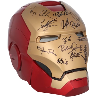 Fanatics Authentic The Avengers Autographed Iron Man Helmet with 16 Signatures including Robert Downey Jr., Samuel L. Jackson & Chris Hemsworth