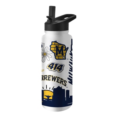 Logo Brands Milwaukee Brewers 34oz. Native Quencher Bottle