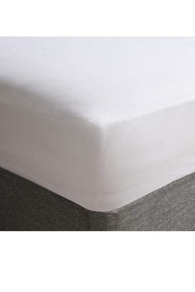 Boohooman Mens White Mattress Protector Topper Waterproof Pillowcase Fitted Sheet Single Double King, White