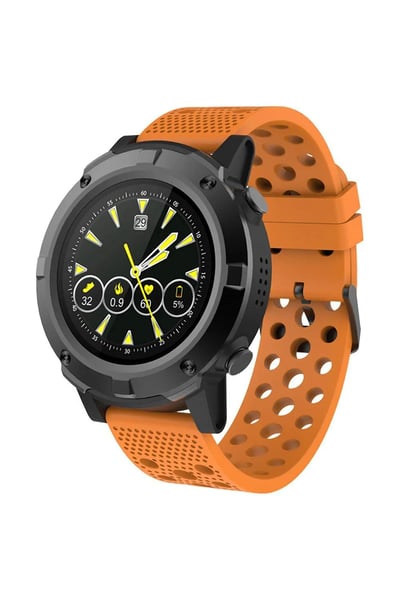 Boohooman Mens Orange Smart Watch Bluetooth GPS Fitness Tracker Heart Rate Waterproof Notification, Orange