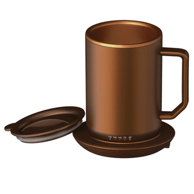 ionMug & Charging Coaster 12oz. Stainless Steel Self Heating Coffee Mug with Lid 3.5 x 3.5 x 5
