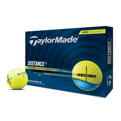 TaylorMade 2025 Distance+ Golf Ball Distance 12-Ball Pack Yellow