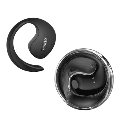 MINISO X15 Bluetooth 5.4 Wireless Open-Ear Headphones - AI Translator, Noise-Cancelling Earbuds, 130+ Languages, 40H Playtime, IPX5 Waterproof, Black