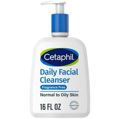 Cetaphil Daily Facial Cleanser for Sensitive & Oily Skin 16 oz
