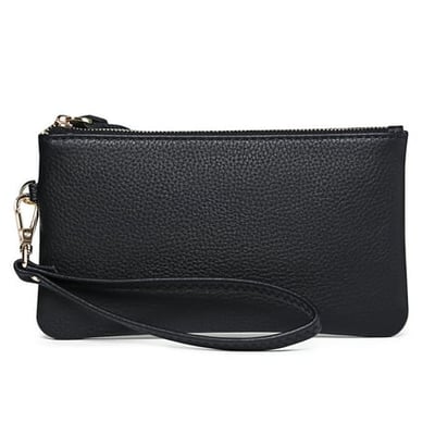 KALUNMA Men's Women's Wristlet Clutch Slim Leather Wallet RFID Blocking Handbag