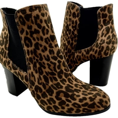Dailywear Women Fashion Ankle Boots Leopard Print Ankle Boot Bootie Everyday boots Ladies Fashion Animal Printed Rainboots Fall Printed Boots