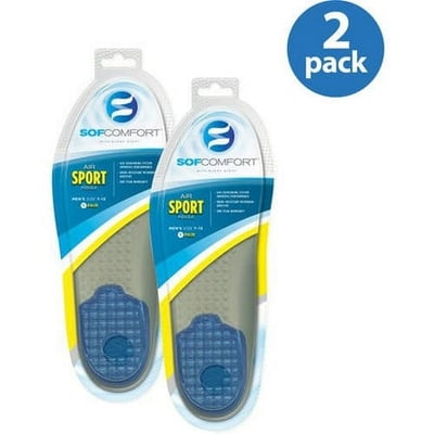 Sof~Comfort Men s Moisture Absorbing Sport Insoles 2 Pack Value Bundle