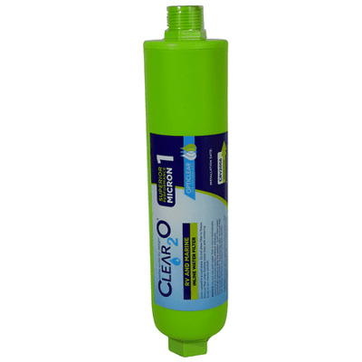 CLEAR2O RV & Marine Inline 1 Micron Solid Carbon Block Water Filter for Reduced Contaminates Bad Taste Odor and More - Lime Green (CRV2006)