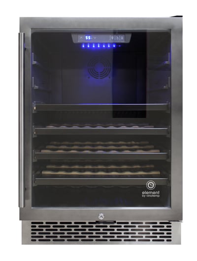 Vinotemp 54-Bottle Smoked Black Stainless Steel Wine Cooler