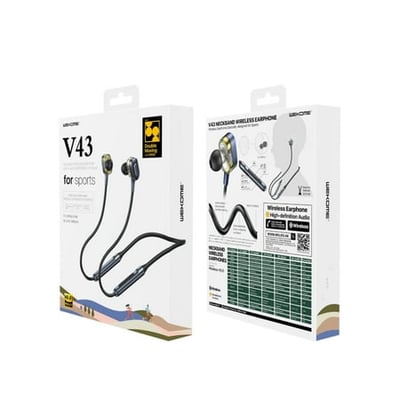 Bluetooth Neckband Wireless Earphones Black Sports Headphones In‑Ear Earbuds
