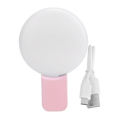price crashMini Phone Clipon Fill Light USB Rechargeable Selfie Ring Light for Livestreaming(Pink )
