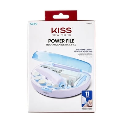 KISS Power File Rechargeable Nail File Kit - 11 Pieces